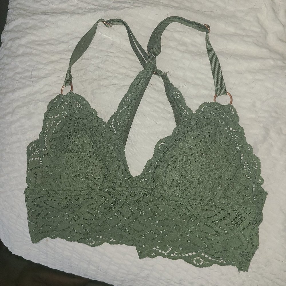 Aerie Green Lace Bralette XS